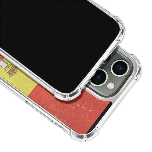 Spain Flag Distressed iPhone 15 Pro Max Clear Case